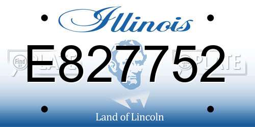 E827752 Illinois License Plate