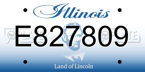 E827809 Illinois License Plate
