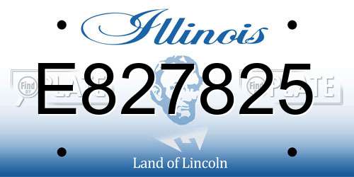 E827825 Illinois License Plate