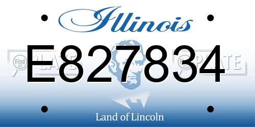E827834 Illinois License Plate