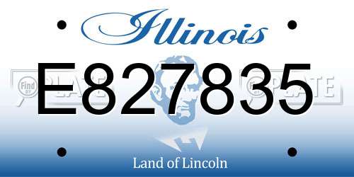 E827835 Illinois License Plate