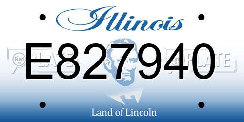E827940 Illinois License Plate