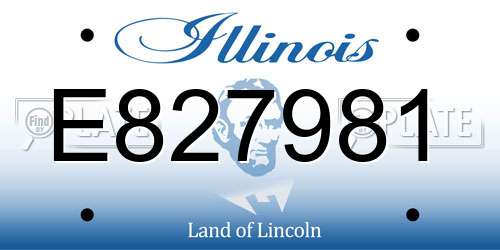 E827981 Illinois License Plate