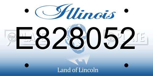 E828052 Illinois License Plate