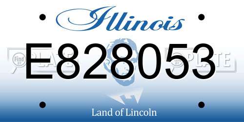 E828053 Illinois License Plate
