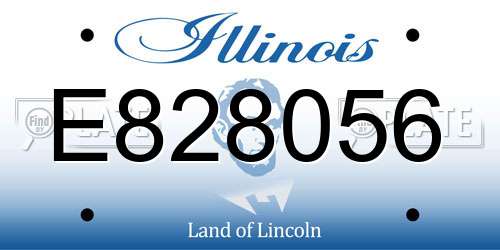 E828056 Illinois License Plate