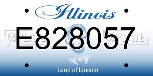 E828057 Illinois License Plate