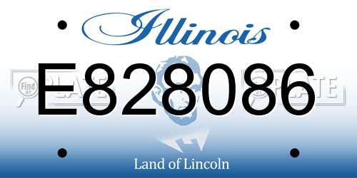 E828086 Illinois License Plate