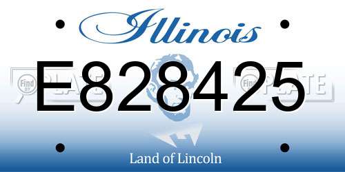 E828425 Illinois License Plate