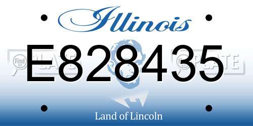 E828435 Illinois License Plate