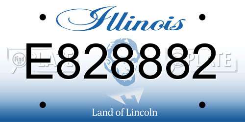 E828882 Illinois License Plate