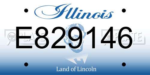 E829146 Illinois License Plate