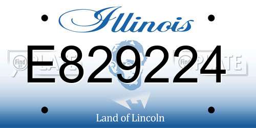 E829224 Illinois License Plate