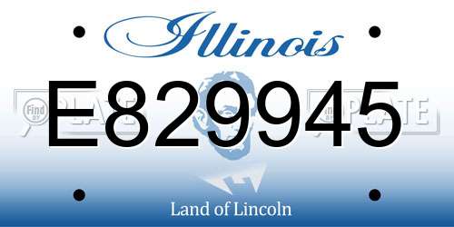 E829945 Illinois License Plate