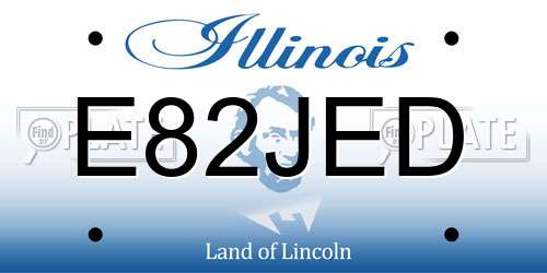 E82JED Illinois License Plate