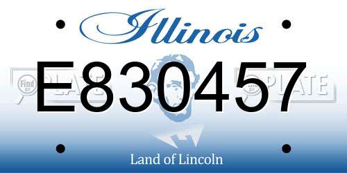 E830457 Illinois License Plate