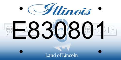 E830801 Illinois License Plate