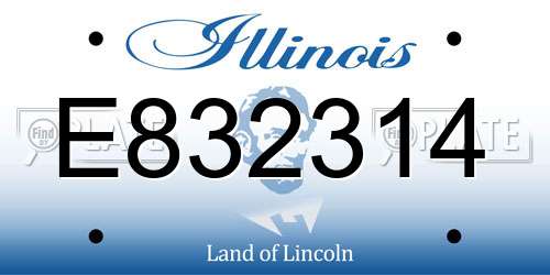 E832314 Illinois License Plate