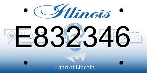 E832346 Illinois License Plate