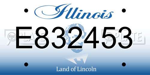 E832453 Illinois License Plate