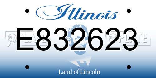 E832623 Illinois License Plate
