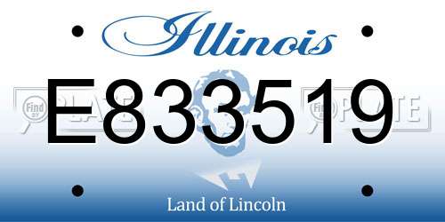 E833519 Illinois License Plate