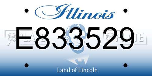 E833529 Illinois License Plate