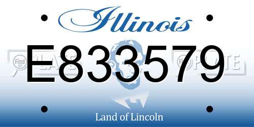 E833579 Illinois License Plate