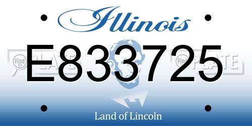 E833725 Illinois License Plate
