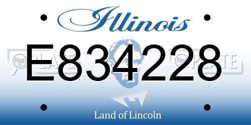 E834228 Illinois License Plate