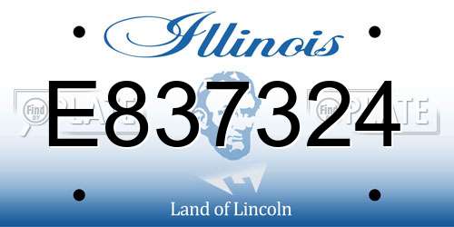 E837324 Illinois License Plate