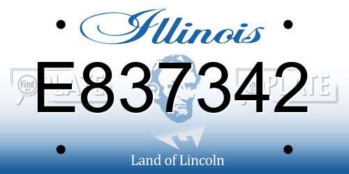 E837342 Illinois License Plate