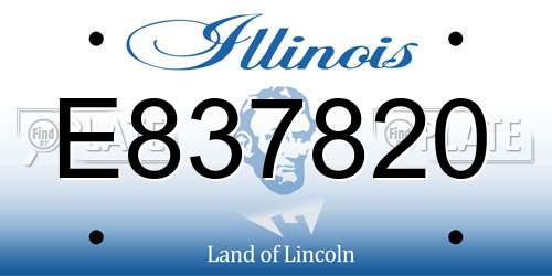 E837820 Illinois License Plate