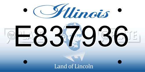 E837936 Illinois License Plate