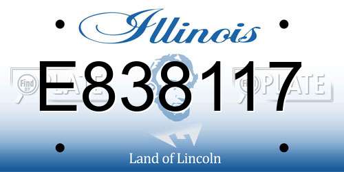 E838117 Illinois License Plate
