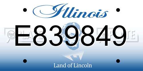 E839849 Illinois License Plate