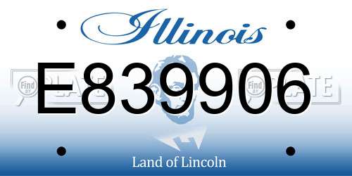 E839906 Illinois License Plate