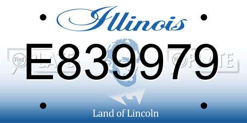 E839979 Illinois License Plate
