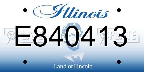 E840413 Illinois License Plate