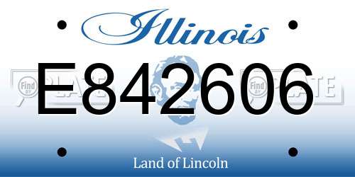 E842606 Illinois License Plate