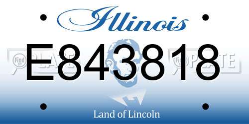E843818 Illinois License Plate