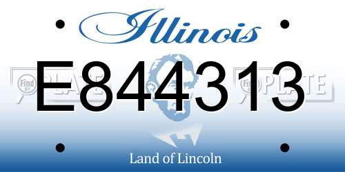 E844313 Illinois License Plate