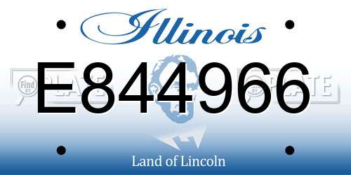E844966 Illinois License Plate