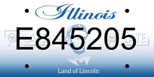 E845205 Illinois License Plate