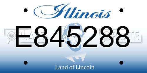 E845288 Illinois License Plate