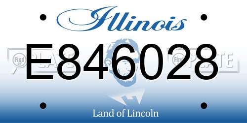 E846028 Illinois License Plate