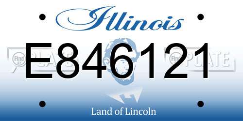 E846121 Illinois License Plate