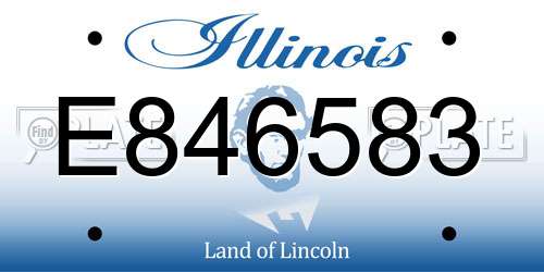 E846583 Illinois License Plate
