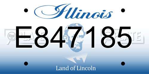 E847185 Illinois License Plate