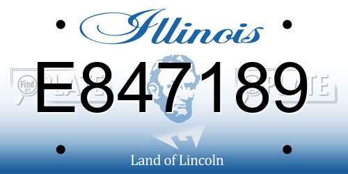 E847189 Illinois License Plate